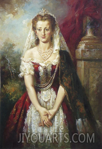 palace oil painting, portrait of a gentlewoman