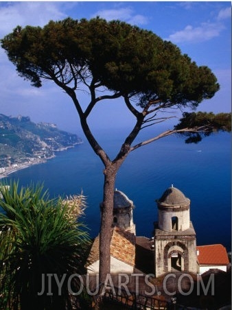 Building Overlooking Amalfi Coast, Ravello, Campania, Italy