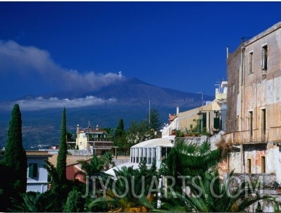 Mt. Etna as Seen from Taormina, Taormina, Sicily, Italy