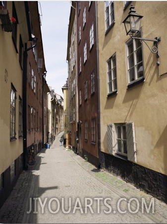 Narrow Street in Gamla Stan, Old Town, Stockholm, Sweden, Scandinavia