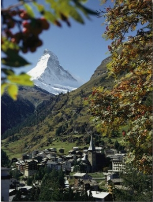 Zermatt Village with the Matterhorn in the Background