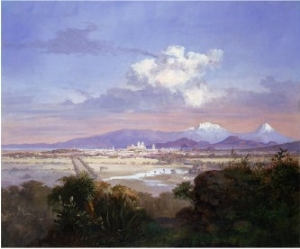 The Valley of Mexico with Volcanoes, 1879