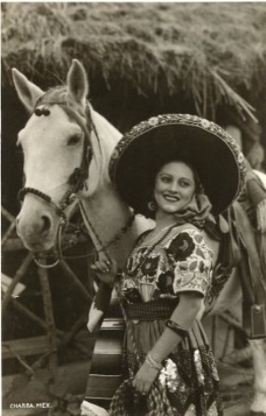 Woman with Horse, Mexican Charra
