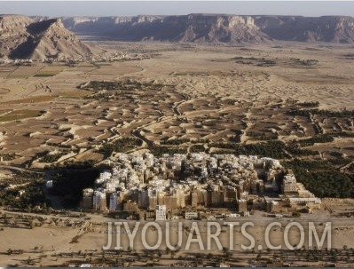 Aerial View of Shibam with its Many Mud Brick Skyscrapers, Some of Which are Centuries Old