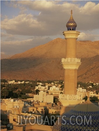 View from Nizwa Fort to Western Hajar Mountains, Nizwa, Oman, Middle East