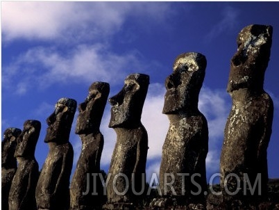 Huge Moai, Ahu Akiri, Easter Island, Chile