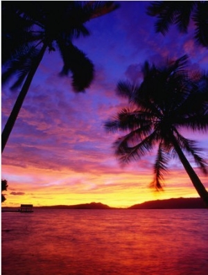 Island Sunset, Marovo Lagoon, Western Province, Solomon Islands