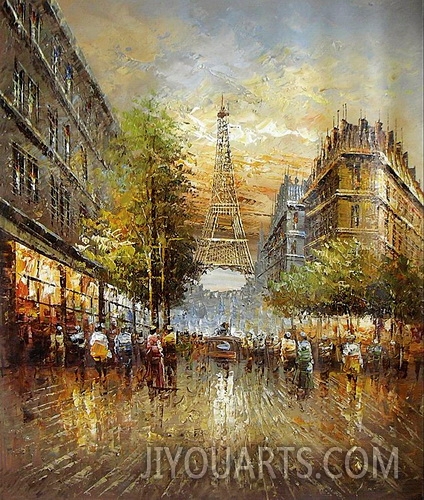 Street Oil Paintings 0004,Paris street