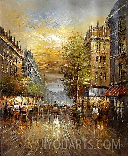 Street Oil Paintings 0005,Paris street
