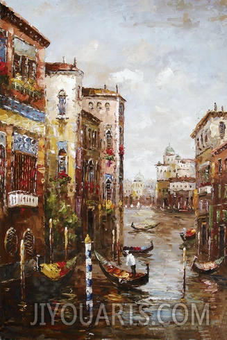 Venice Oil Painting 0005, beautiful magnificent palazzos, southern water towns