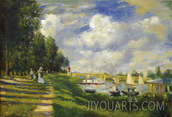 Landscape Oil Painting 100% Handmade Museum Quality0108,boats on the river