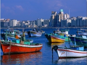 Harbour View with Fishing Boats, Alexandria, Egypt