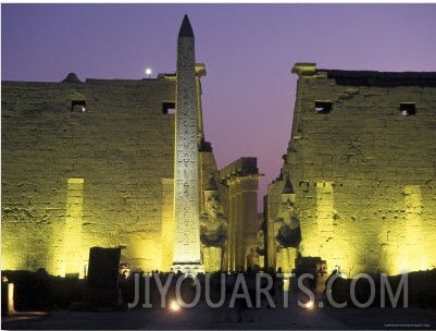 Luxor Temple with Obelisk and Entrance to Pylon at Luxor, Egypt