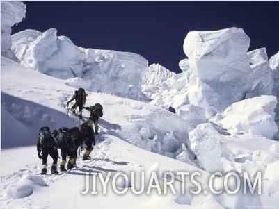 Mountaineering up Khumbu Ice Fall