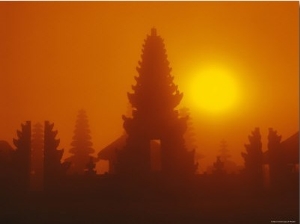 Temple at Sunrise, Bali, Indonesia