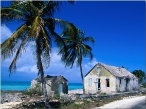 Buildings from an Old Settlement on the Shore, Cat Island, Bahamas