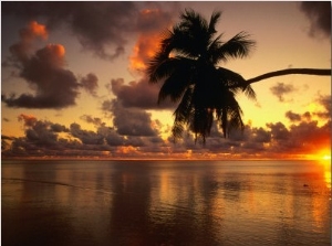 Sunrise Over Aitutaki Lagoon, Aitutaki, Southern Group, Cook Islands