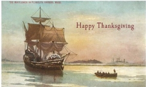 Mayflower and Rowboat