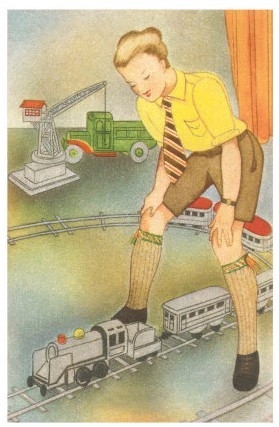Boy with Model Train