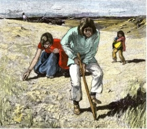 Zuni Family Planting their Crops, New Mexico