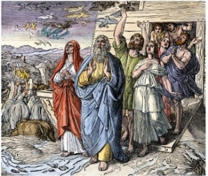Noah and His Family Emerging from the Ark after the Flood