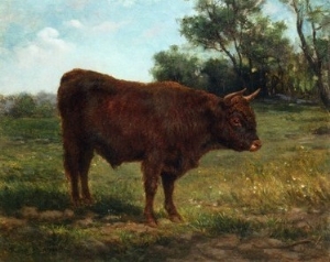 Longhorn Bull in a Landscape