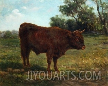 Longhorn Bull in a Landscape
