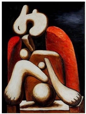 Woman in Red Armchair