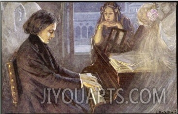 Frederic Chopin Polish Musician Composing His Preludes