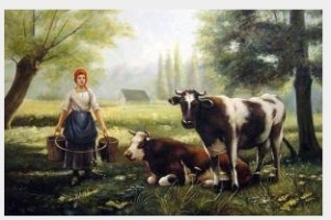 A Milkmaid With Her Cows On A Summer Day