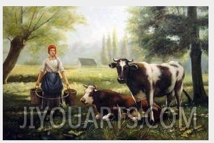 A Milkmaid With Her Cows On A Summer Day