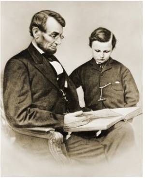 Abraham Lincoln Reading to His Son, Tad