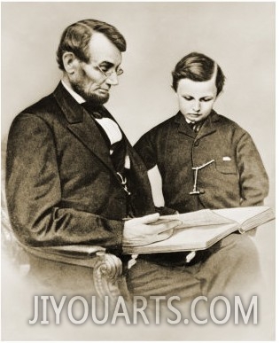 Abraham Lincoln Reading to His Son, Tad