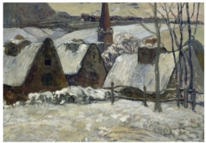 Breton village under snow