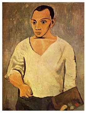 Self portrait holding a palette