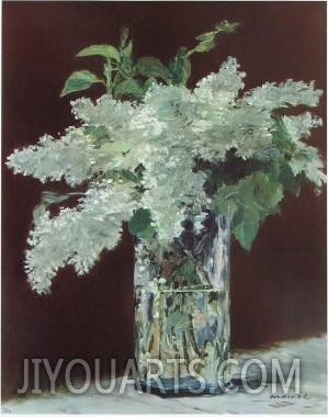 White Lilac in Glass Vase