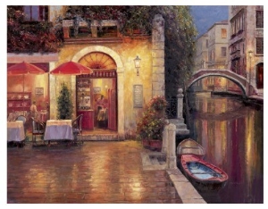Night Cafe After Rain