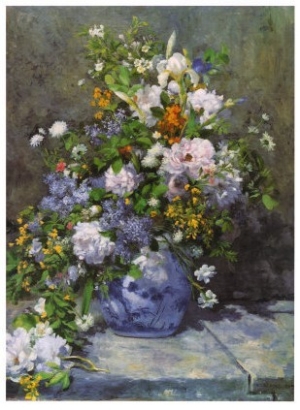 Painting on canvas,Flowers oil painting,Grande Vaso di Fiori by Pierre Auguste Renoir