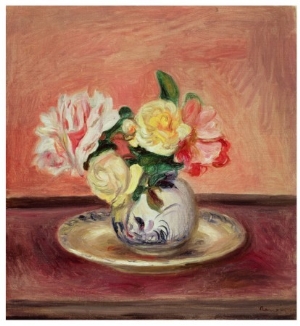 Painting on canvas,flowers oil painting,Vase of Flowers I,Pierre Auguste Renoir painting