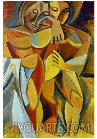 Oil painting reproduction,abstract figures painting,Friendship, 1907,Pablo Picasso artwork