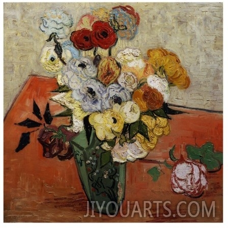 Oil painting reproduction,flowers oil painting,Roses and Anemones by Vincent Van Gogh