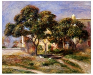 100% handmade oil painting,trees painting,The Medlar Trees by Pierre Auguste Renoir