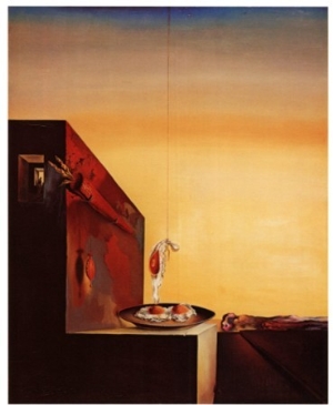 Painting on canvas,abstract art painting of Eggs on a Plate by Salvador Dali