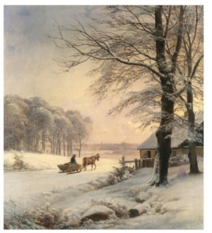 Painting on canvas,christmas oil painting,Homeward Bound by Anders Andersen Lundby
