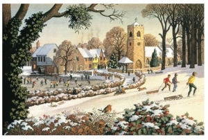 Painting on canvas,christmas oil painting,Focus on Christmas Time by Ronald Lampitt