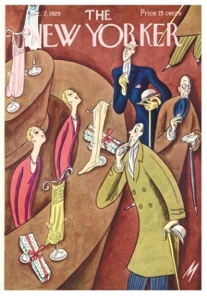 Christmas oil painting by Julian de Miskey,The New Yorker Cover   December 7, 1929