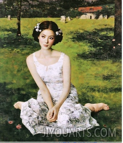 Girl with white skirt