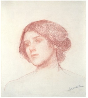 Head of a Girl (Red Chalk on Paper)