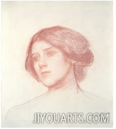 Head of a Girl (Red Chalk on Paper)