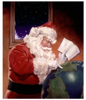 Santa Claus And Globe